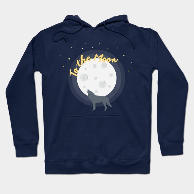 To the Moon (cryptocurrency) Hoodie by Claudiaco